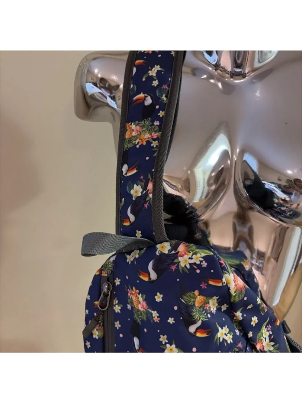 Holybird Sling Bag Backpack Toucan Tropical Floral Colorful Crescent Adjustable